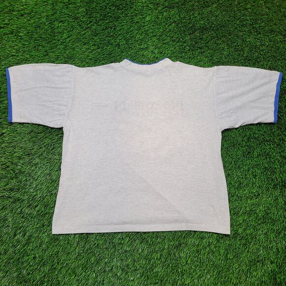 VTG 90s Cropped T-Shirt XL Boxy Fit 25" Lg Ringer Embroidered Canada 80s - Picture 4 of 5